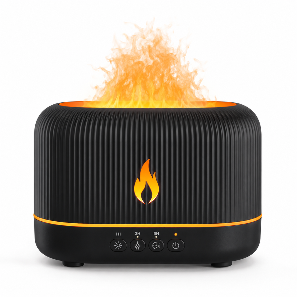 Flame Aura Smart Aroma Diffuser Humidifier – 7 Color LED Night Light, Ultrasonic Mist & Essential Oil Diffuser